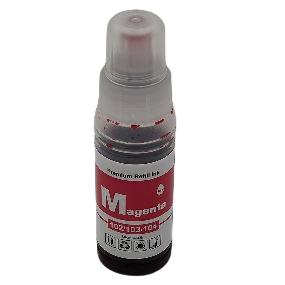 Huismerk voor Epson EcoTank Inkt 104/102/103 Compatibel Magenta