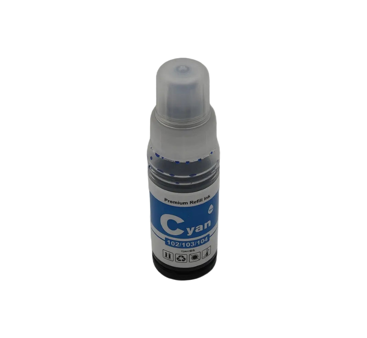 Huismerk voor Epson EcoTank Inkt 104/102/103 Compatibel Cyan