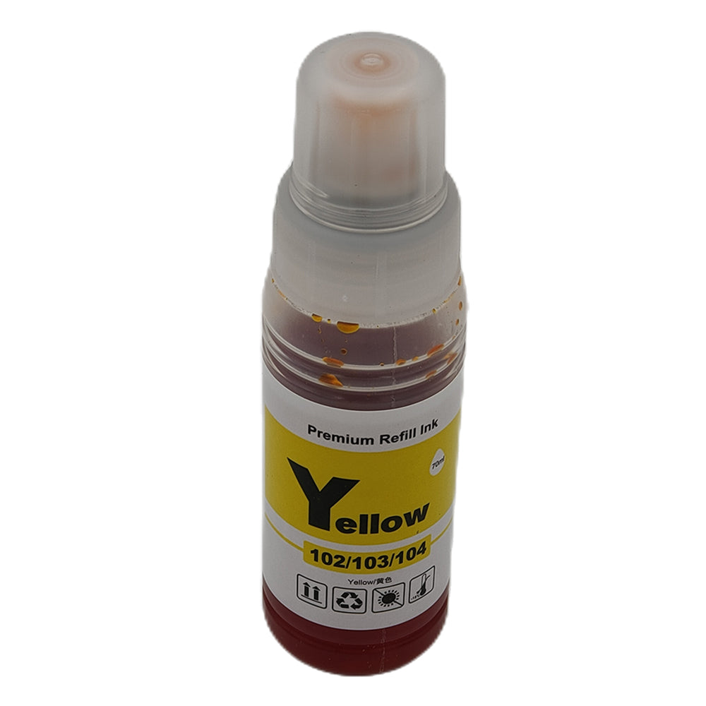 Huismerk voor Epson EcoTank Inkt 104/102/103 Compatibel Geel