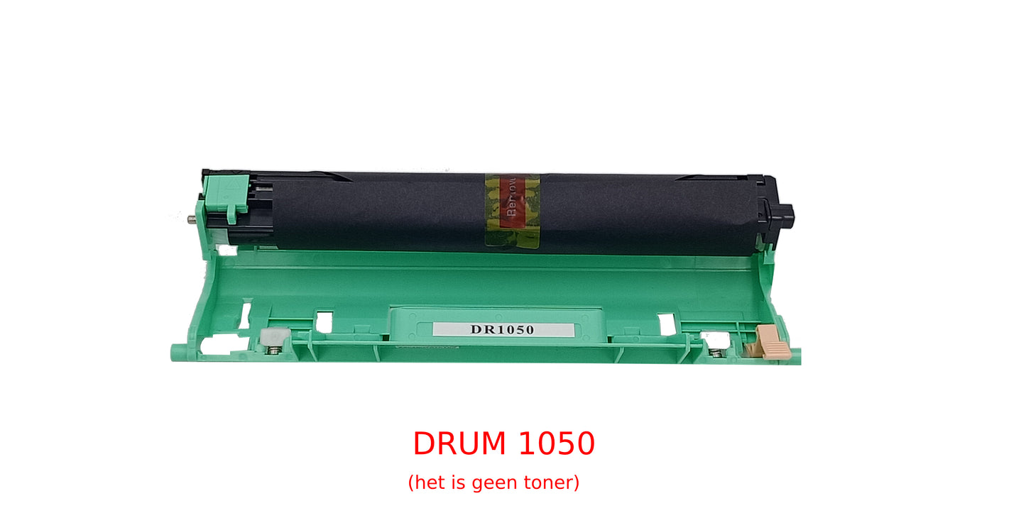 Huismerk Drum en Toners voor Brother 1x DRUM DR1050 + 2x TONER TN1050/1075