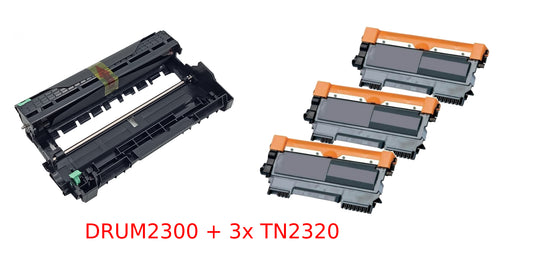 Huismerk Drum en Toners voor Brother 1x DRUM DR2300 + 3x TONER TN2320