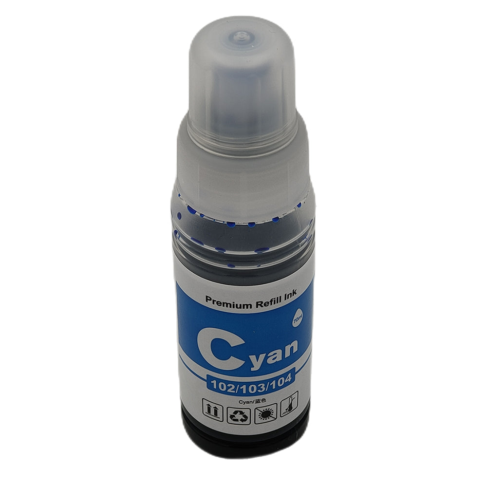 Huismerk voor Epson EcoTank Inkt 104/102/103 Compatibel Cyan
